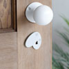 Priory Escutcheon Plate with Flap in Matt White