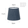 13cm French Drum Shade in Indigo Blue Waterford Linen