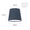 13cm Pendant French Drum Shade in Indigo Blue Waterford Linen