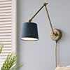 13cm Pendant French Drum Shade in Indigo Blue Waterford Linen