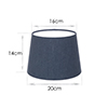 20cm Medium French Drum Shade in Indigo Blue Waterford Linen