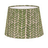 20cm Medium French Drum Shade in Rich Green Watercolour Leaf