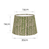 20cm Medium French Drum Shade in Rich Green Watercolour Leaf