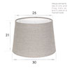 30cm Medium French Drum Shade in Natural Waterford Linen