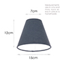 15cm Pendant Empire Shade in Indigo Blue Waterford Linen