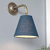 15cm Pendant Empire Shade in Indigo Blue Waterford Linen