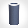 13cm Narrow Cylinder Shade in Blue Faux Silk