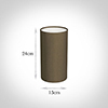 13cm Narrow Cylinder Shade in Bronze Faux Silk