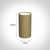 13cm Narrow Cylinder Shade in Dull Gold Faux Silk