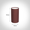 13cm Narrow Cylinder Shade in Old Red Faux Silk