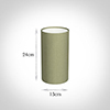 13cm Narrow Cylinder Shade in Pale Green Faux Silk