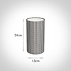 13cm Narrow Cylinder Shade in Grey Longford Gingham