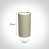 13cm Narrow Cylinder Shade in Pale Smoke Satin