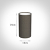 13cm Narrow Cylinder Shade in Mouse Waterford Linen