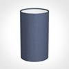 15cm Narrow Cylinder Shade in Blue Faux Silk