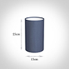 15cm Narrow Cylinder Shade in Blue Faux Silk