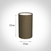 15cm Narrow Cylinder Shade in Bronze Faux Silk