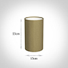 15cm Narrow Cylinder Shade in Dull Gold Faux Silk