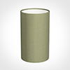 15cm Narrow Cylinder Shade in Pale Green Faux Silk