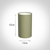 15cm Narrow Cylinder Shade in Pale Green Faux Silk