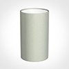 15cm Narrow Cylinder Shade in Soft Grey Faux Silk