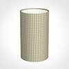 15cm Narrow Cylinder Shade in Natural Longford Gingham