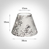 30cm Empire Shade in Grey Pastoral Toile de Jouy -Lamp Base Only