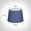 25cm Medium French Drum Shade in Slate Blue Silk