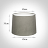 45cm Medium French Drum Shade in Pewter Satin