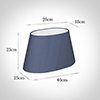 40cm Sloped Oval Shade in Blue Faux Silk