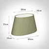 40cm Sloped Oval Shade in Pale Green Faux Silk