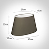 40cm Sloped Oval Shade in Bark Satin