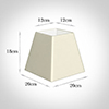 20cm Sloped Square Shade in Cream Satin