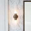 Dorset Double Wall Light, Frosted Glass, in Antiqued Brass