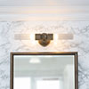 Dorset Fluted Double Wall Light in Antiqued Brass