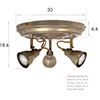 Triple Edgeware Spotlight Rose in Antiqued Brass