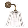 Ashley Fluted Bathroom Wall Light with Keats Arm in Antiqued Brass