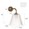 Ashley Fluted Bathroom Wall Light with Keats Arm in Antiqued Brass