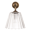 Ashley Fluted Bathroom Wall Light with Keats Arm in Antiqued Brass