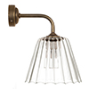 Ashley Fluted Bathroom Wall Light with Keats Arm in Antiqued Brass