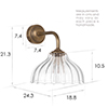 Octavia Fluted Bathroom Wall Light with Keats Arm in Antiqued Brass