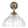 Octavia Fluted Bathroom Wall Light with Keats Arm in Antiqued Brass