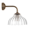 Octavia Fluted Bathroom Wall Light with Keats Arm in Antiqued Brass