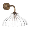 Langley Fluted Bathroom Wall Light with Keats Arm in Antiqued Brass