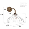 Langley Fluted Bathroom Wall Light with Keats Arm in Antiqued Brass