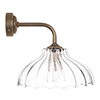 Langley Fluted Bathroom Wall Light with Keats Arm in Antiqued Brass