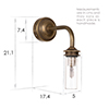 Keats Bathroom Light Fitting in Antiqued Brass