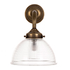 Hartley Bathroom Wall Light with Eliot Arm in Antiqued Brass