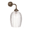 Clifton Fluted Bathroom Wall Light with Eliot Arm  in Antiqued Brass