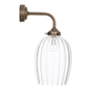 Clifton Fluted Bathroom Wall Light with Eliot Arm  in Antiqued Brass